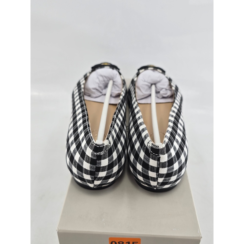 Bandolino Starry2 Flats Women 9.5 Black Gingham Pointed Toe Flower - New - Picture 6 of 10